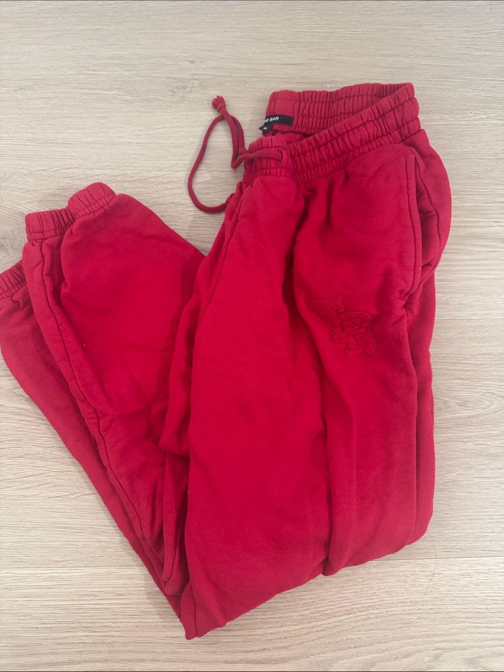 The Bar Red Fleece Jogger Pants
